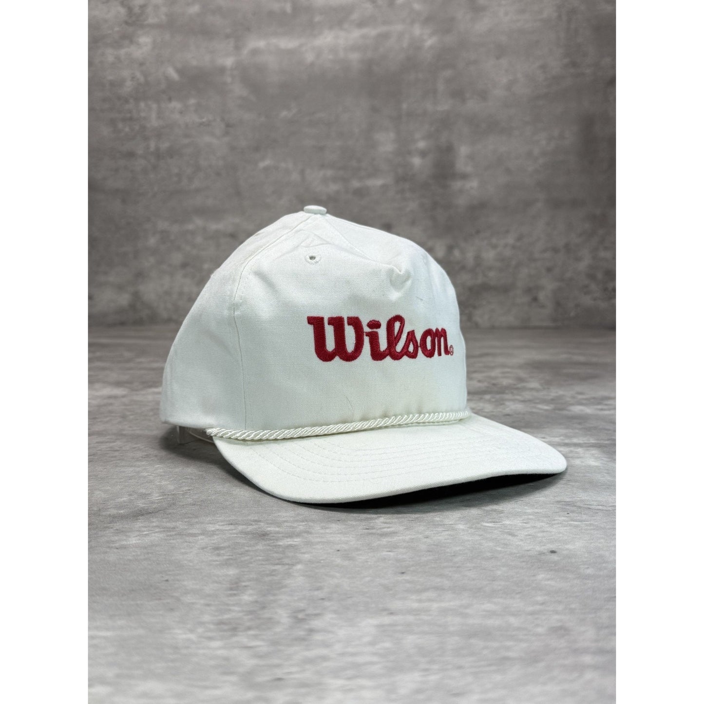 Vintage 80s/90s Wilson Embroidered Spellout Strapback Hat OSFA White