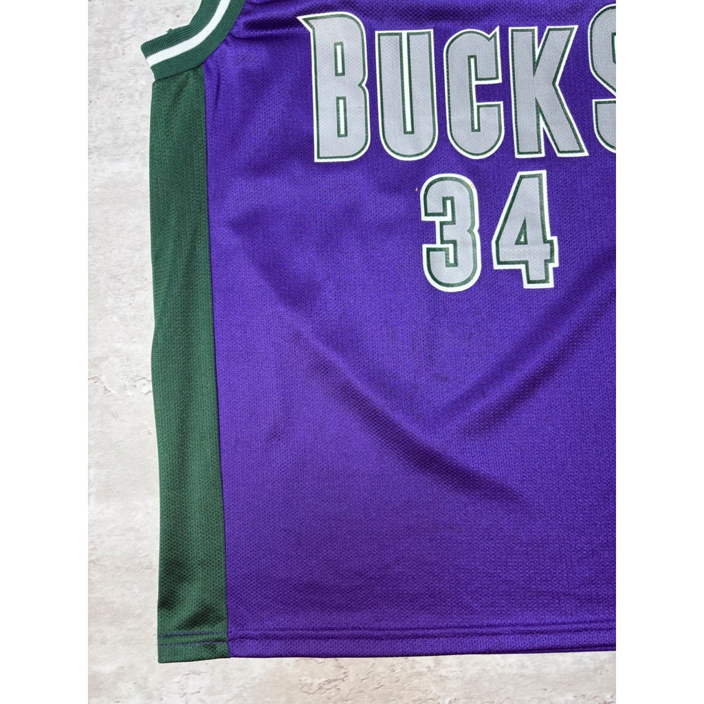 Vintage 90s Ray Allen #34 Milwaukee Bucks NBA Champion Jersey Size Medium YOUTH