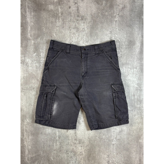 Vintage Carhartt Force Relaxed Fit Ripstop Workwear Cargo Shorts Size 35 Gray