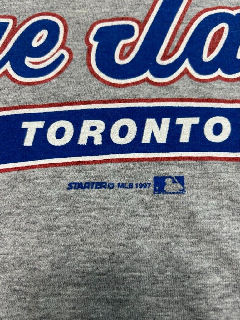 Vintage 1997 Toronto Blue Jays MLB Starter Script Spell Out T-Shirt Sz Large 90s