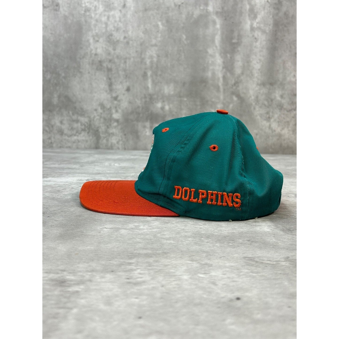 Vintage 90s Miami Dolphins NFL Embroidered Logo Football Snapback Hat OSFA