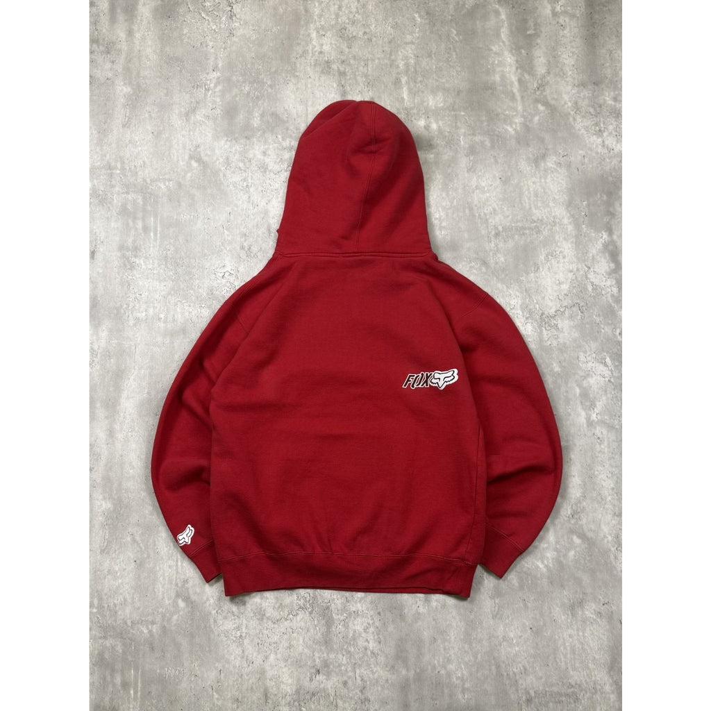 Vintage Fox Racing Graphic Logo Spellout Hooded Sweatshirt Size Small