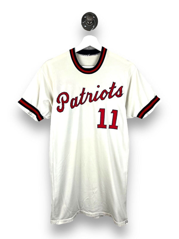 Vintage 50s/60s Patriots #11 Baseball Stitches Jersey Size 38 Medium White