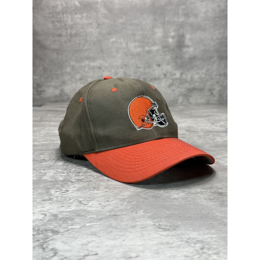 Vintage Cleveland Browns NFL Embroidered Helmet Logo Athletic Snapback Hat OSFA
