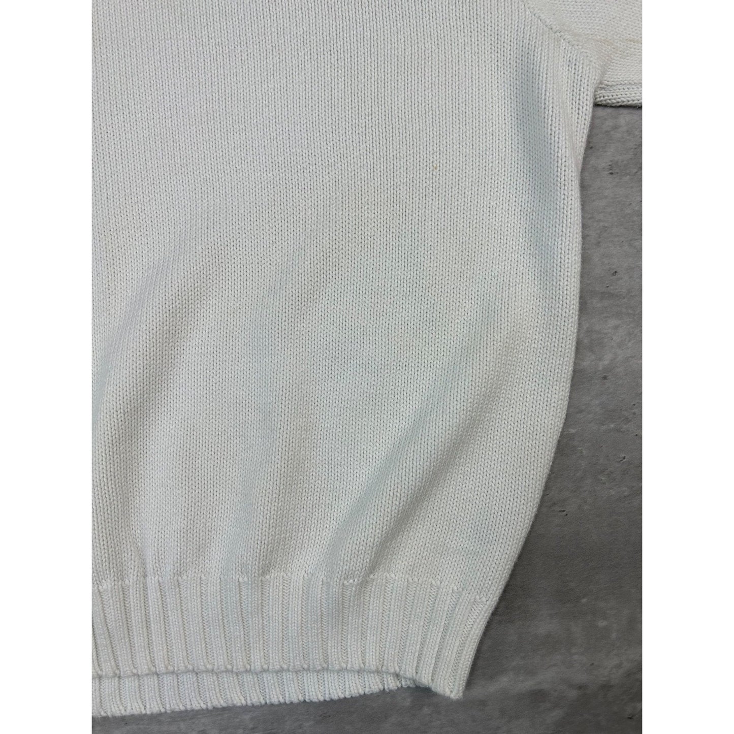 Vintage Polo Ralph Lauren Embroidered Pony Knit Sweater Size XL White