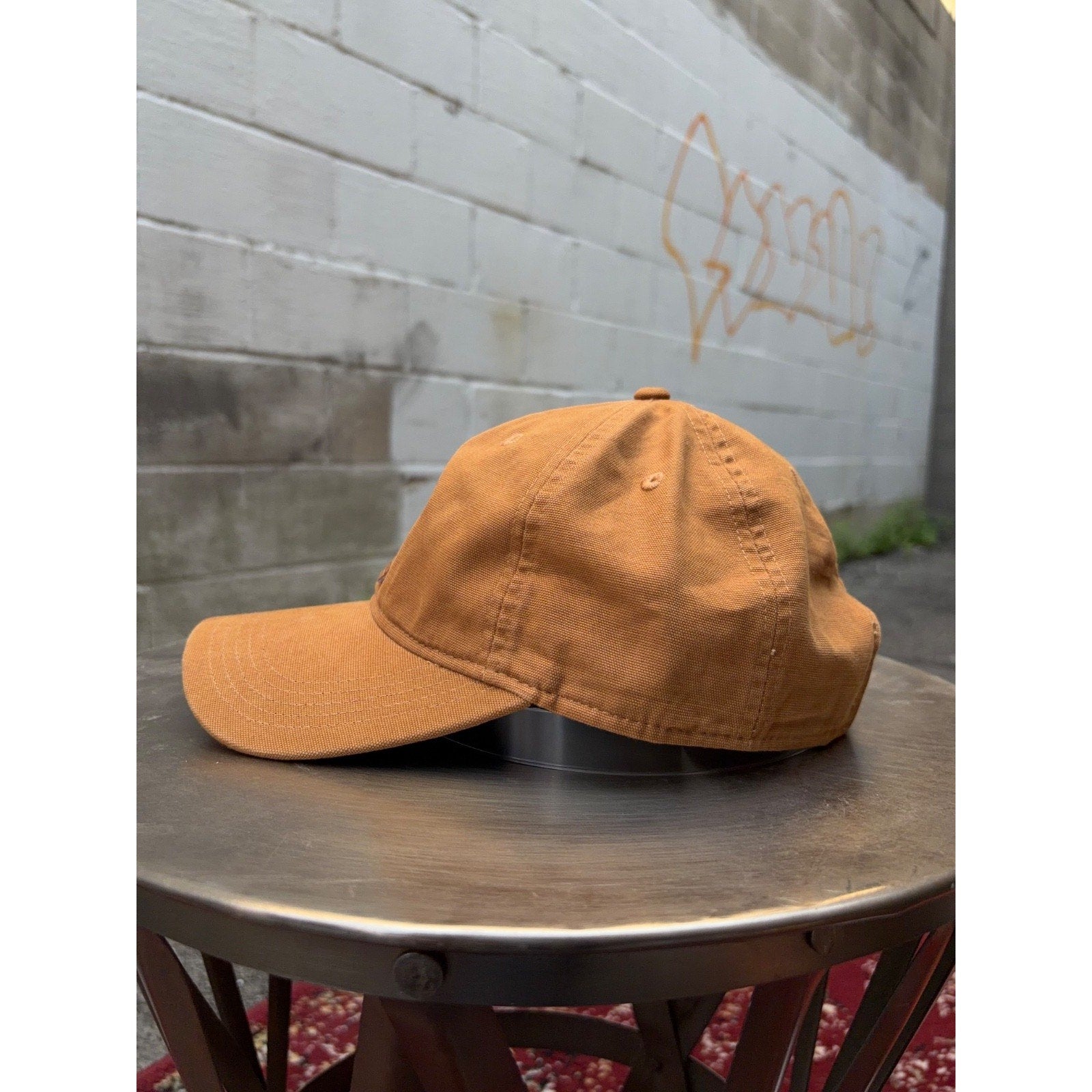 Carhartt Embroidered Leather Patch Workwear Strapback Hat OSFA