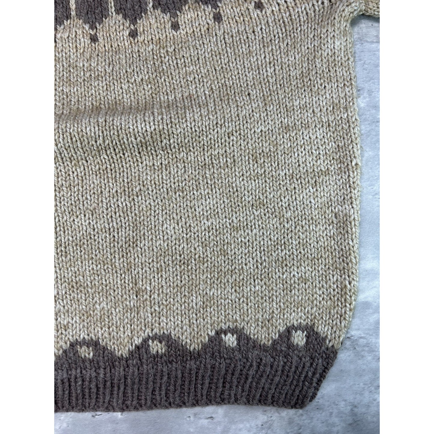 Vintage 80s/90s Abstract Striped Earth Tone Ribbed Pullover Knit Sweater Sz XL