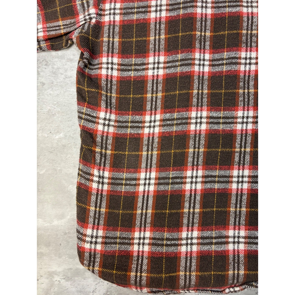 Vintage 1980s Big Mac JCPenney Brown Long Sleeve Button Up Shirt Size MT