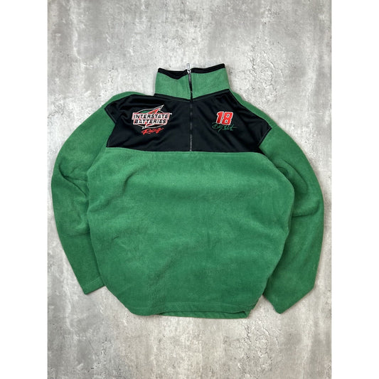 Vintage Bobby Labonte #18 NASCAR Interstate Fleece Sweatshirt Size XL Green