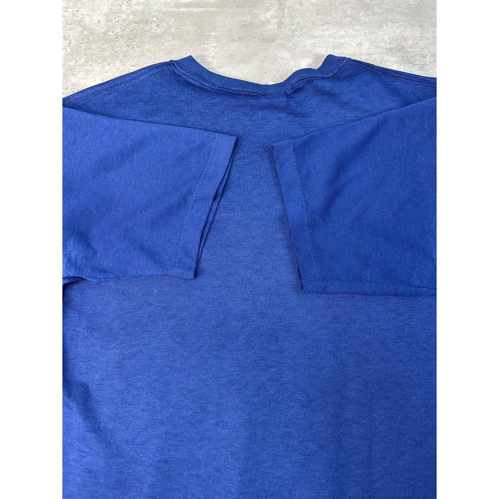 Vintage 80s/90s Class Navy Blue Blank Pocket T-Shirt Size Medium