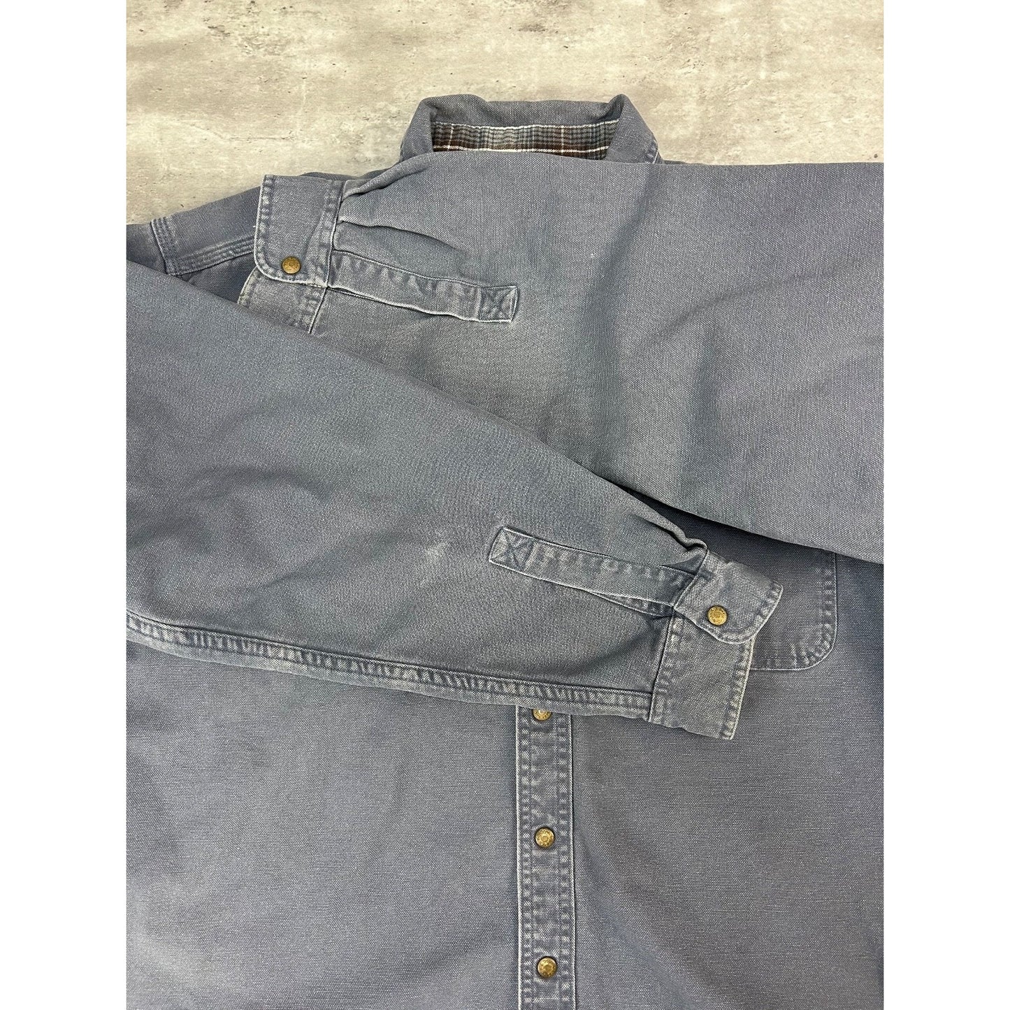 Vintage L.L. Bean Plaid Line Double Pocket Long Sleeve Button Up Shirt Size XL