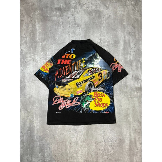 Vintage 90s Dale Earnhardt Bass Pro Racing Nascar All Over Print T-Shirt Size L