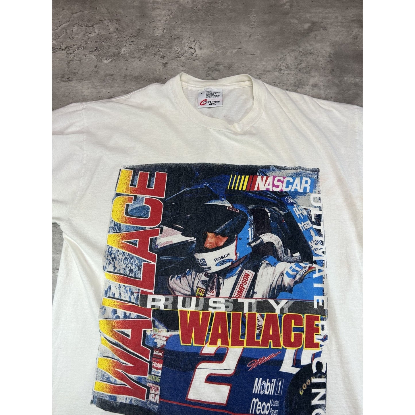 Vintage 90s Rusty Wallace Ultimate Racing Nascar Graphic T-Shirt Size Large