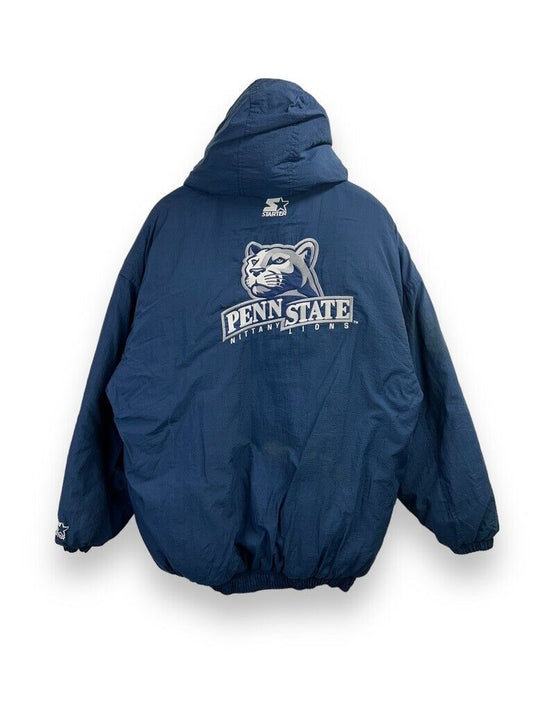 Vintage 90s Penn State Nittany Lions NCAA Insulated Starter Jacket Size XL Blue