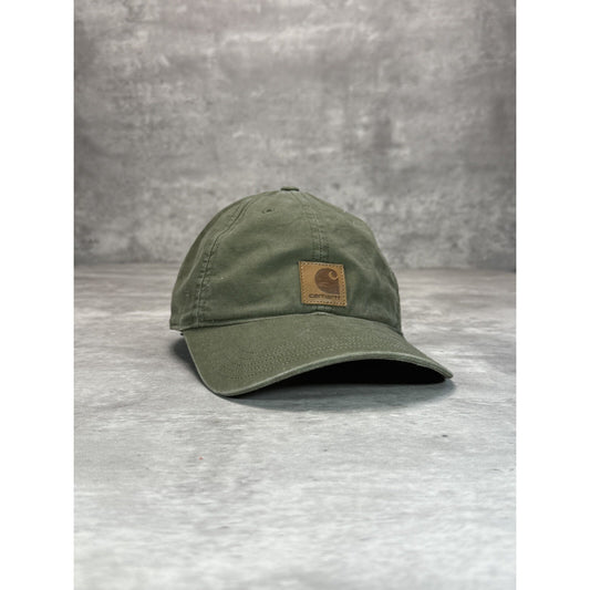 Vintage Carhartt Canvas Workwear Embroidered Patch Strapback Hat OSFA