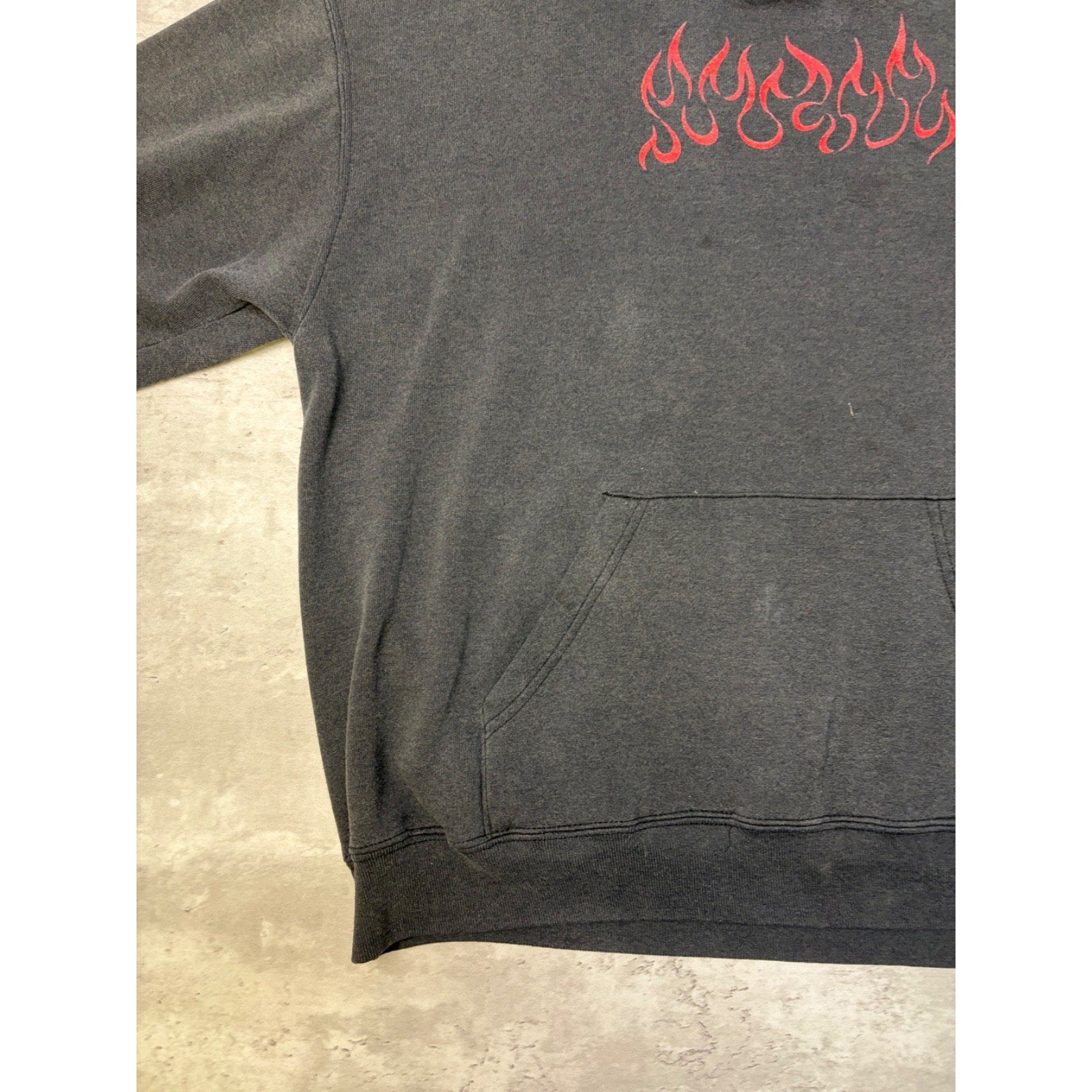Vintage 2001 Freedom Cycle Inc Flame Graphic Hooded Sweatshirt Size XL