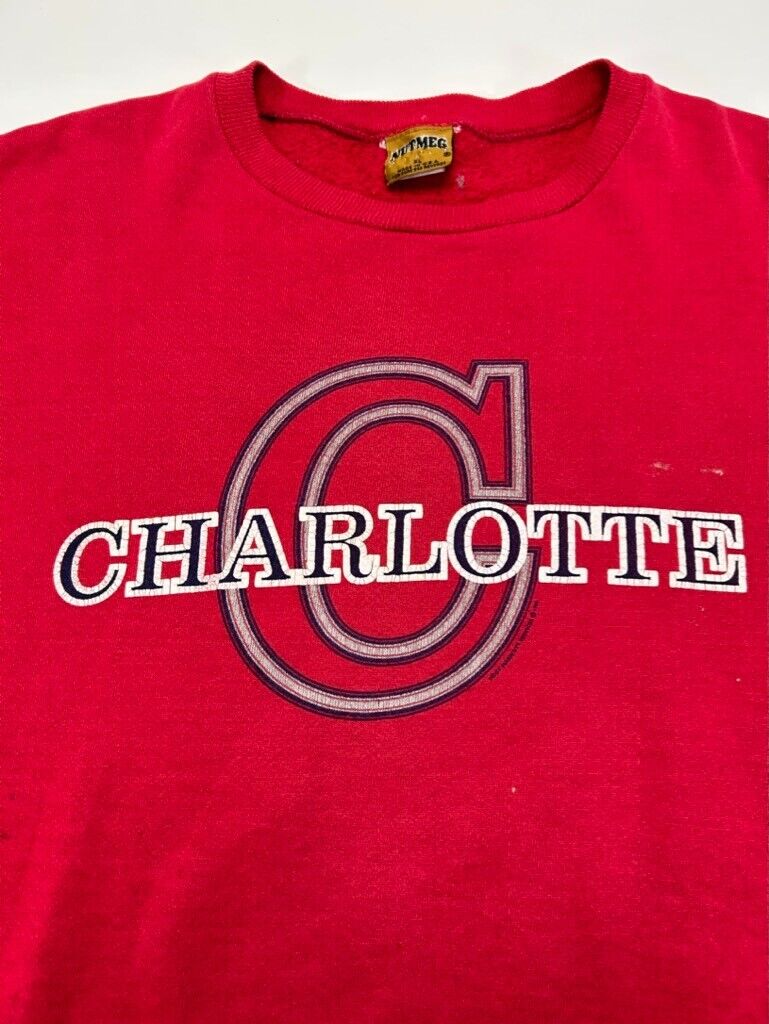 Vintage 1996 Charlotte Graphic Spellout Destination Sweatshirt Size XL