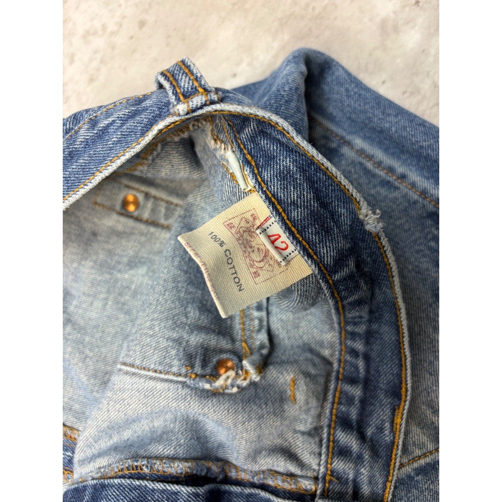 Vintage Y2K Evisu Two Tone Pocket Logo Medium Wash Denim Pants Size 40