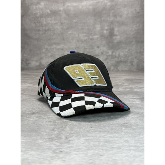 Vintage 90s Dave Blaney #93 Nascar Embroidered Flag Print Snapback Hat OSFA