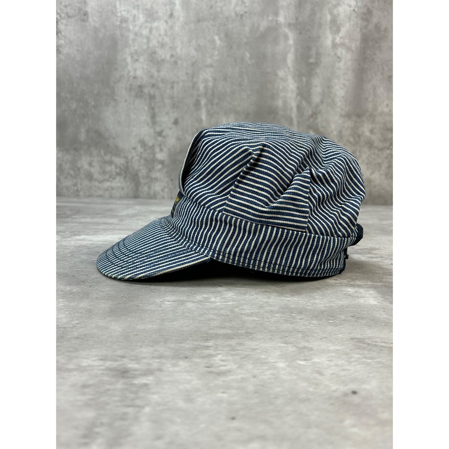 Vintage 80s Oshkosh Embroidered Patch Pinstripe Snapback Hat OSFA