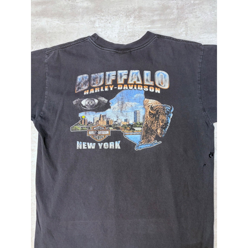 Vintage 2005 Harley Davidson Buffalo Destination Graphic T-Shirt Size Large