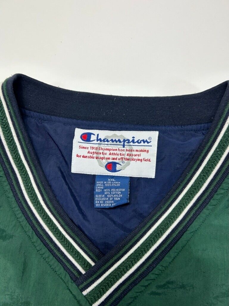 Vintage 90s Champion Embroidered Spellout Nylon Pullover Windbreaker Jacket 2XL