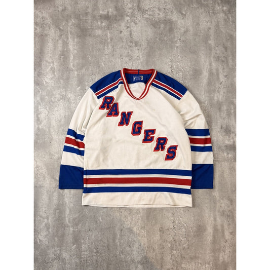 Vintage New York Rangers NHL Stitched Starter Hockey Jersey Size Large White