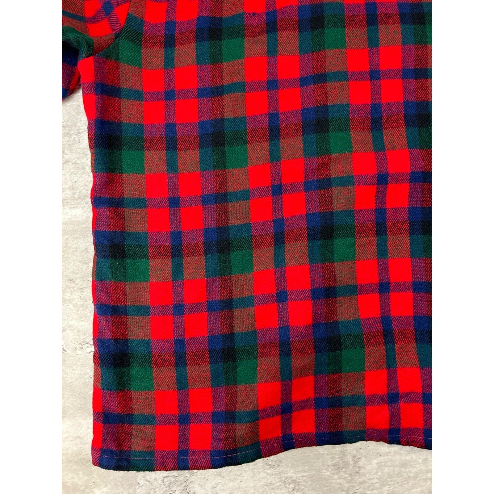 Vintage 90s Woodland Plaid Long Sleeve Double Pocket Button Up Shirt Size Large