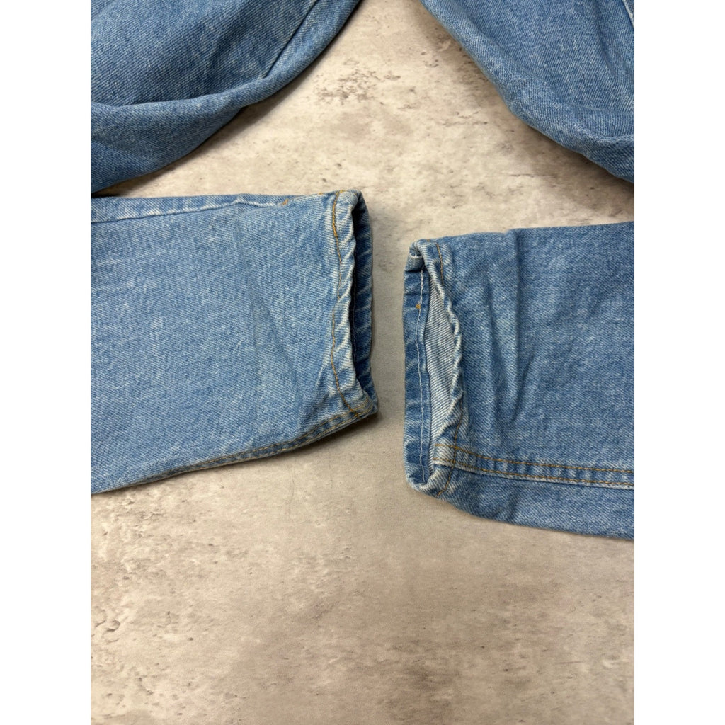 Vintage 90s Womens Palmettos Medium Wash Denim Cargo Pants Size 25