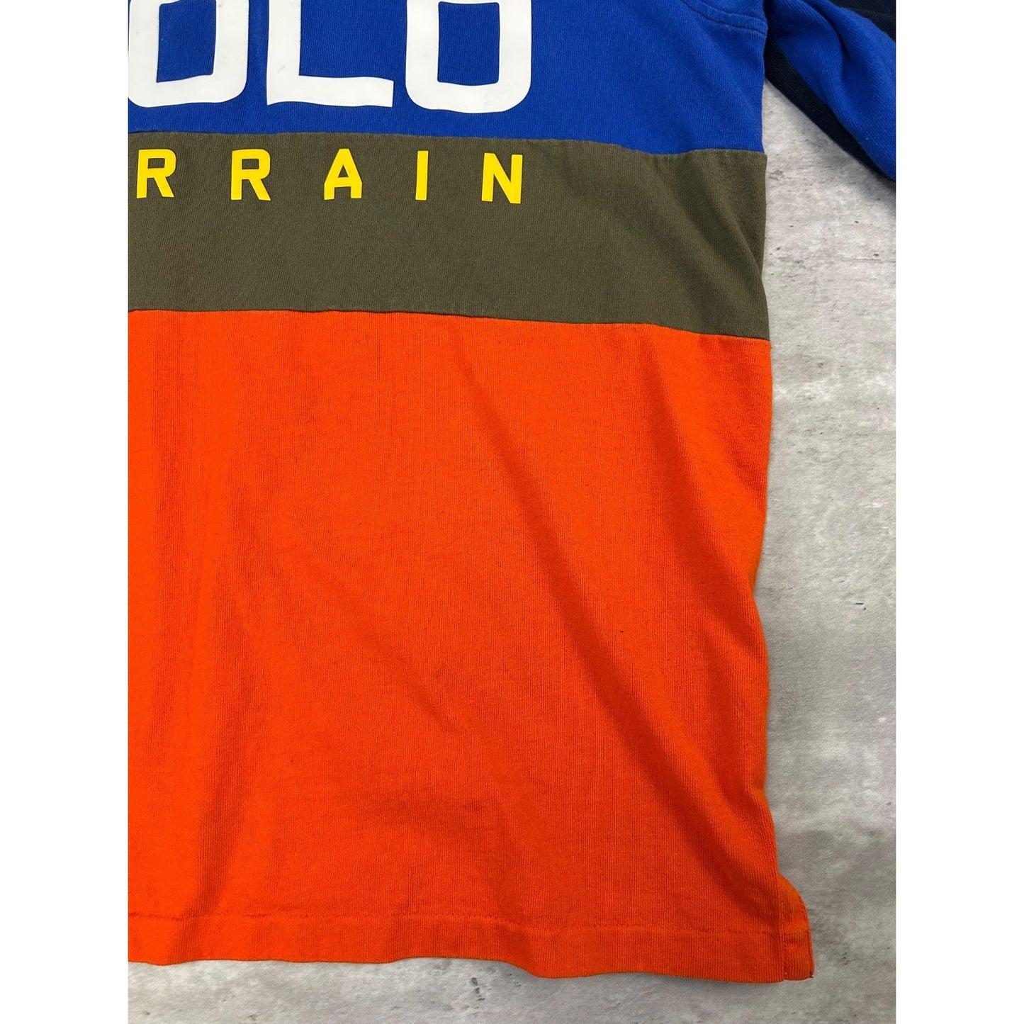 Vintage 90s Polo Country Polo Terrain Spellout 1/4 Button Rugby Shirt Size Large