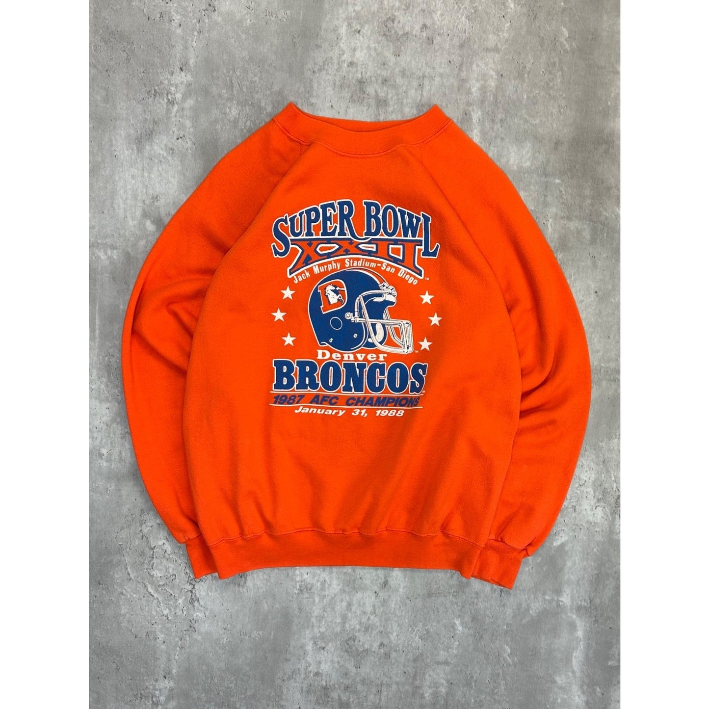 Vintage 1988 Denver Broncos NFL Super Bowl XXII Champs Sweatshirt Size Medium