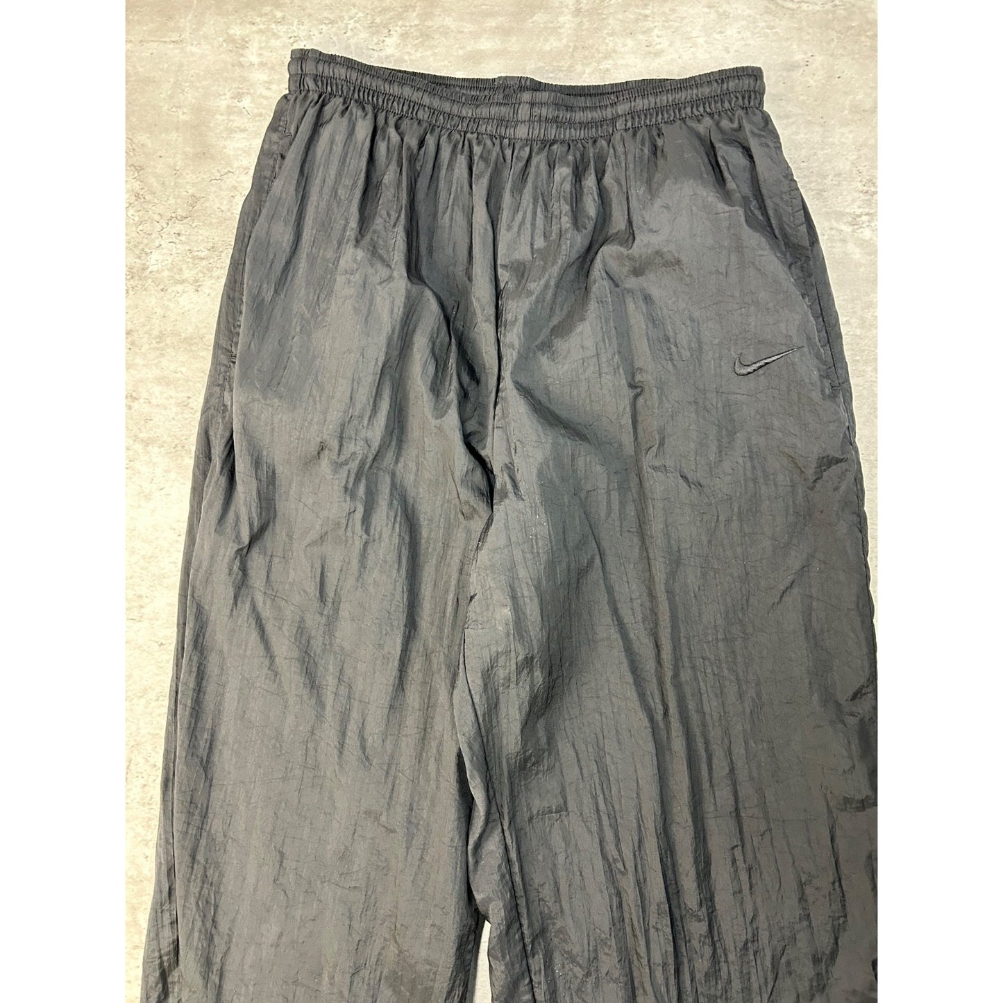 Vintage 90s Nike Tonal Embroidered Swoosh Nylon Track Pants Size Large