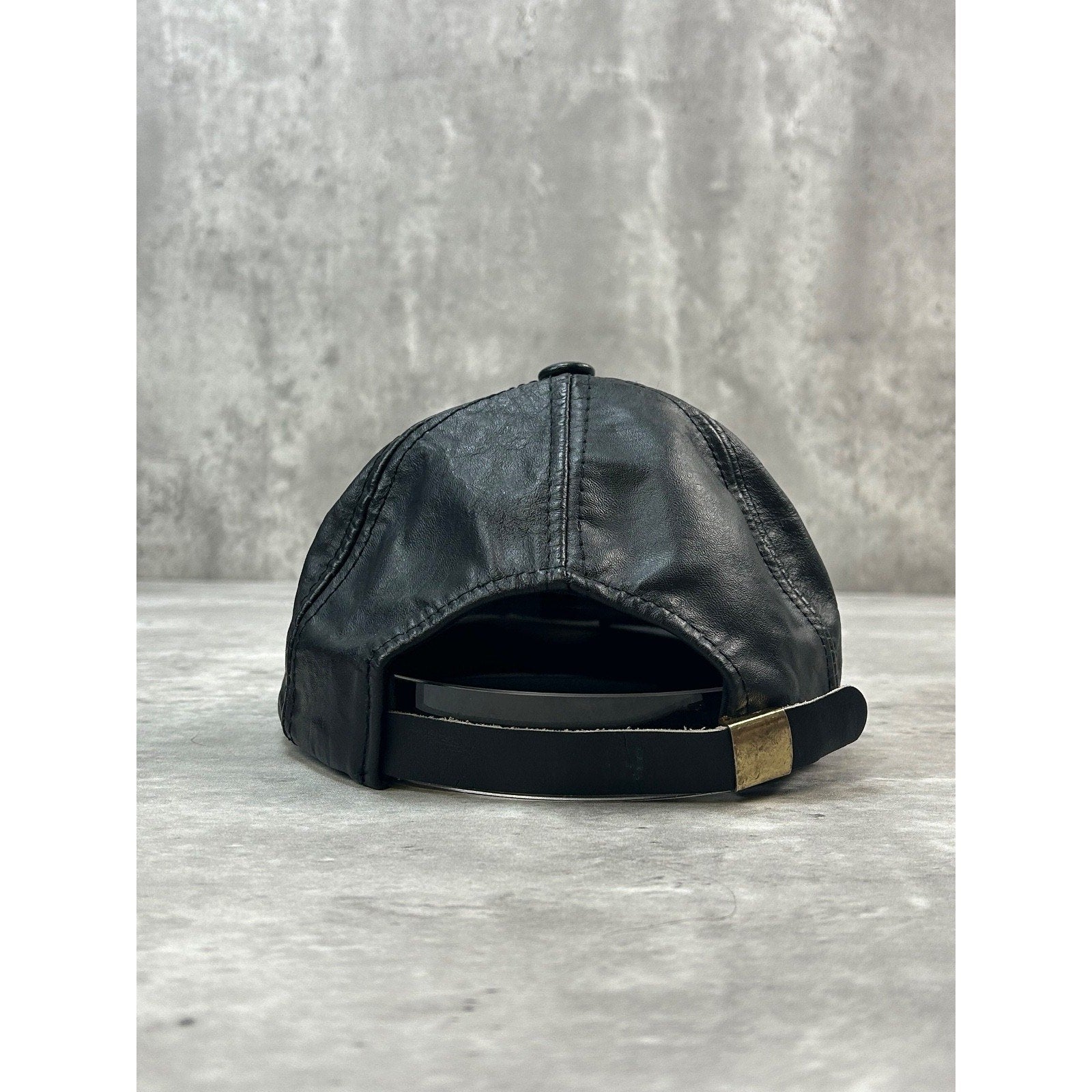 Vintage 90s Pittsburgh Steelers NFL Embroidered Leather Strapback Hat OSFA