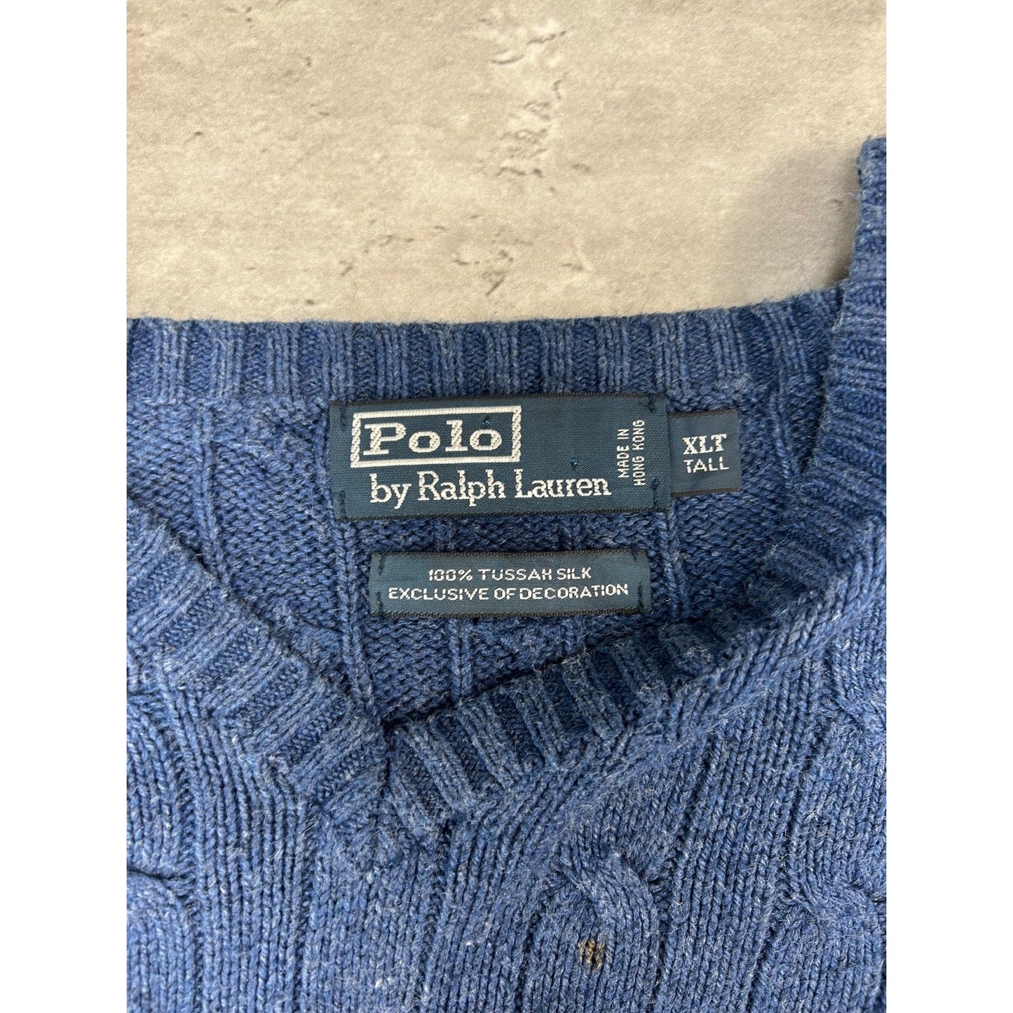 Vintage 90s Polo Ralph Lauren Embroidered Pony V Neck Sweater Size XLT