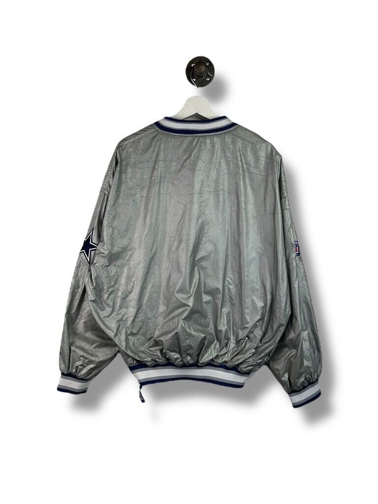 VTG 90s Dallas Cowboys NFL Nylon Pull Over Starter Windbreaker Jacket Size Large