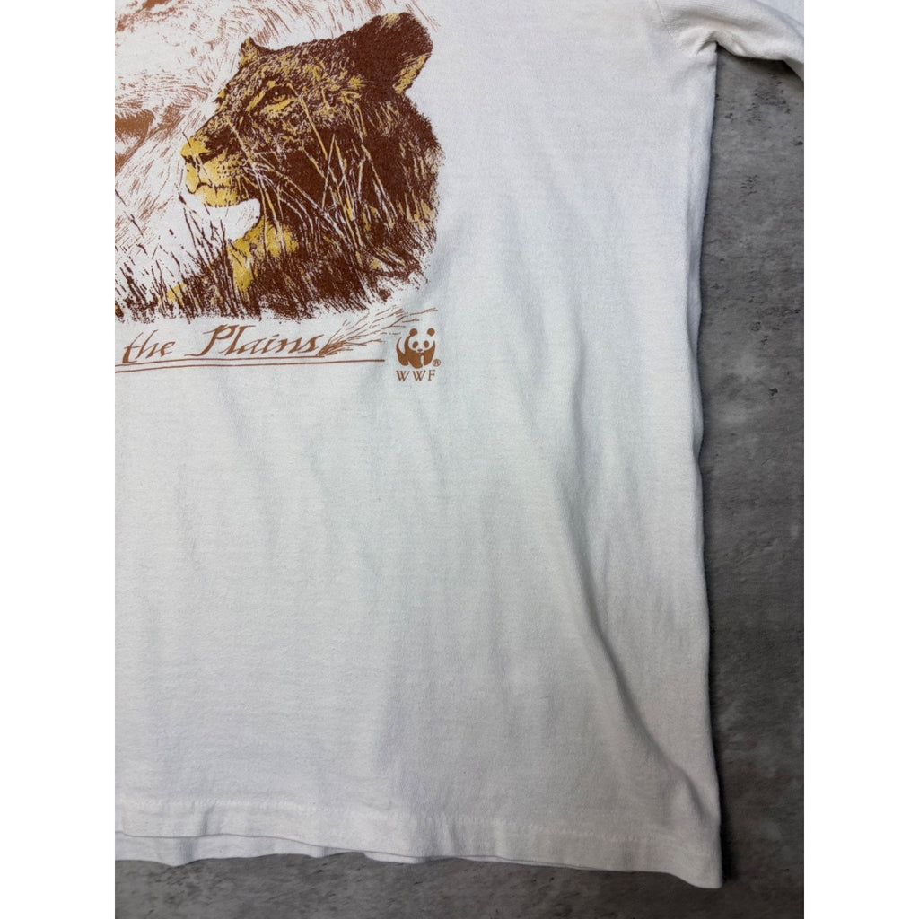 Vintage 90s WWF Protect Life On The Plains Nature Graphic T-Shirt Size XL
