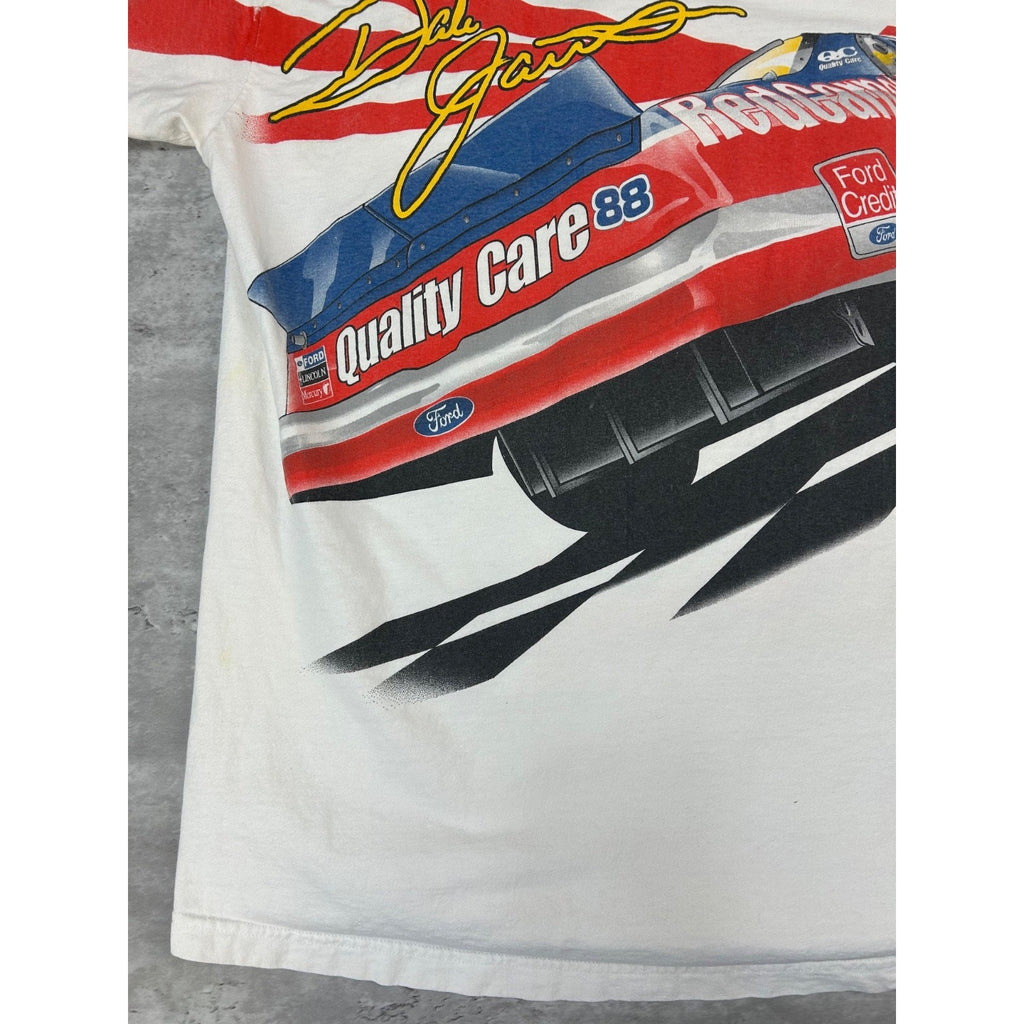 Vintage Dale Jarrett #88 Nascar All Over Print Graphic T-Shirt Size 2XL