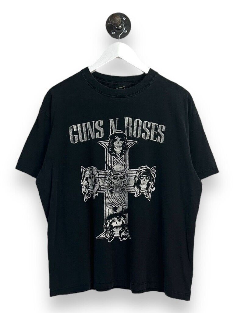 Vintage 2000s Guns n Roses Graphic Logo Spellout Rock Music Band T-Shirt Size L