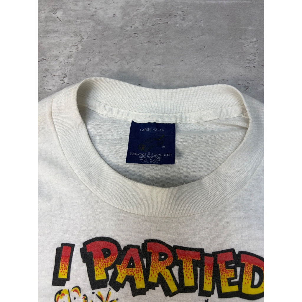 90s Columbus Ford Dealers 500 I Partied At The Pen Racing T-Shirt Size Large