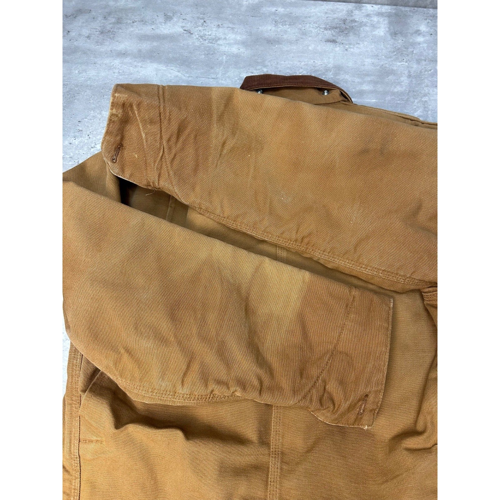 VTG 90s Carhartt Blanket Lined Canvas Workwear Chore Barn Coat Jacket Size Large