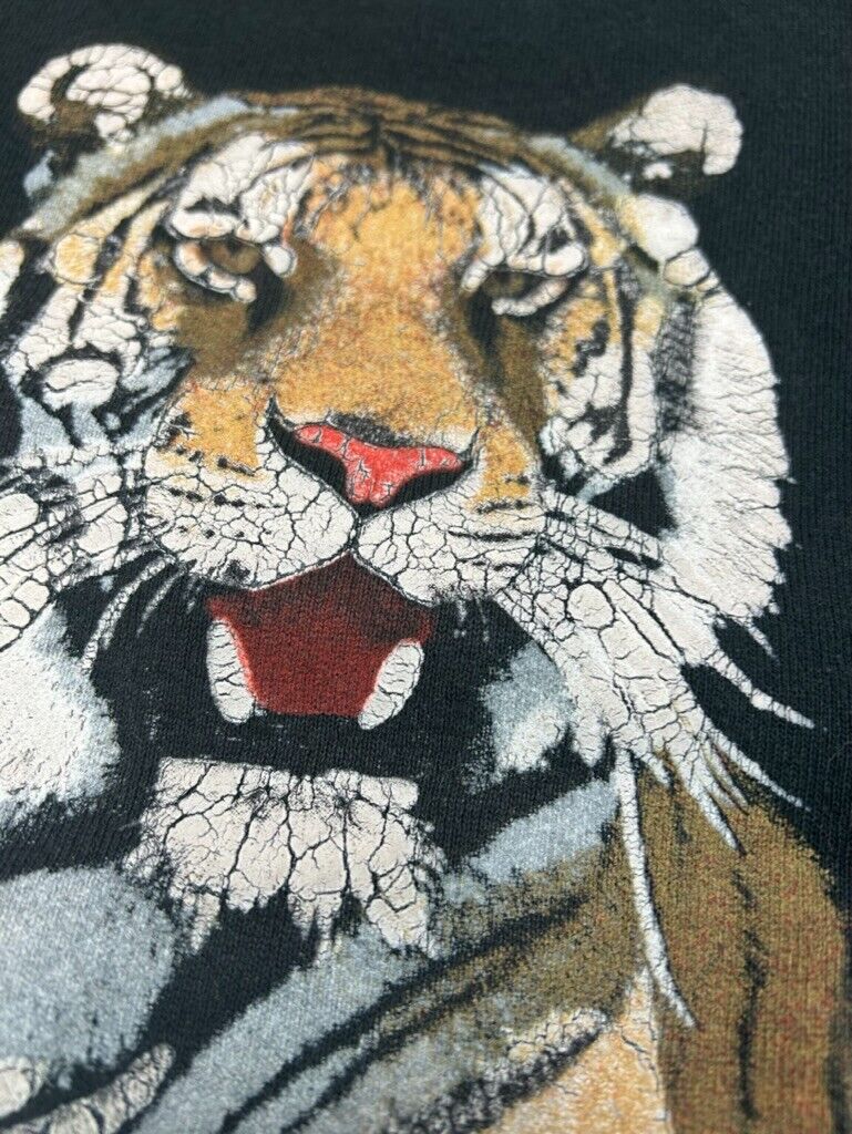 Vintage 80s/90s Tiger Wildlife Animal Graphic Sweatshirt Size XL Made In USA