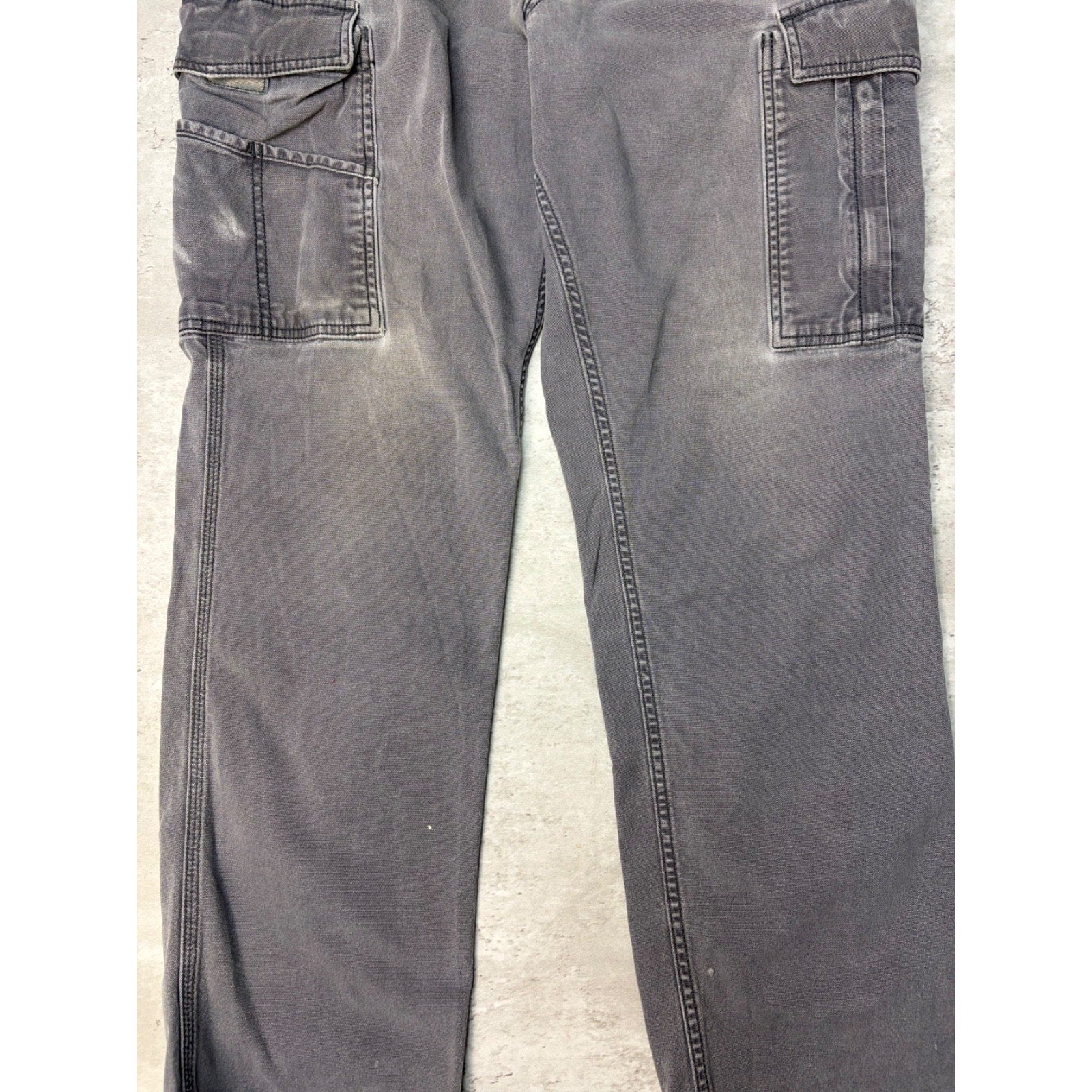 Carhartt Relaxed Fit Canvas Workwear Grey Cargo Pants Size 35