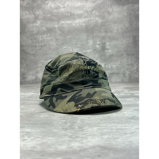 Vintage Budweiser Camo Cursive Spellout Army Hat OSFA