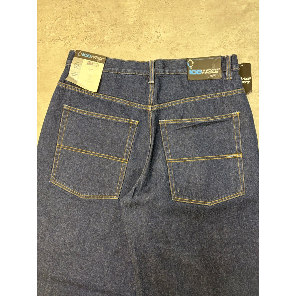 Vintage Y2K Icewear Contrast Stitched Dark Wash Denim Pants Size 36x34