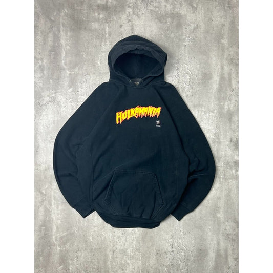 Vintage 2000s WWE Hulkamania Graphic Spellout Hooded Sweatshirt Size Large