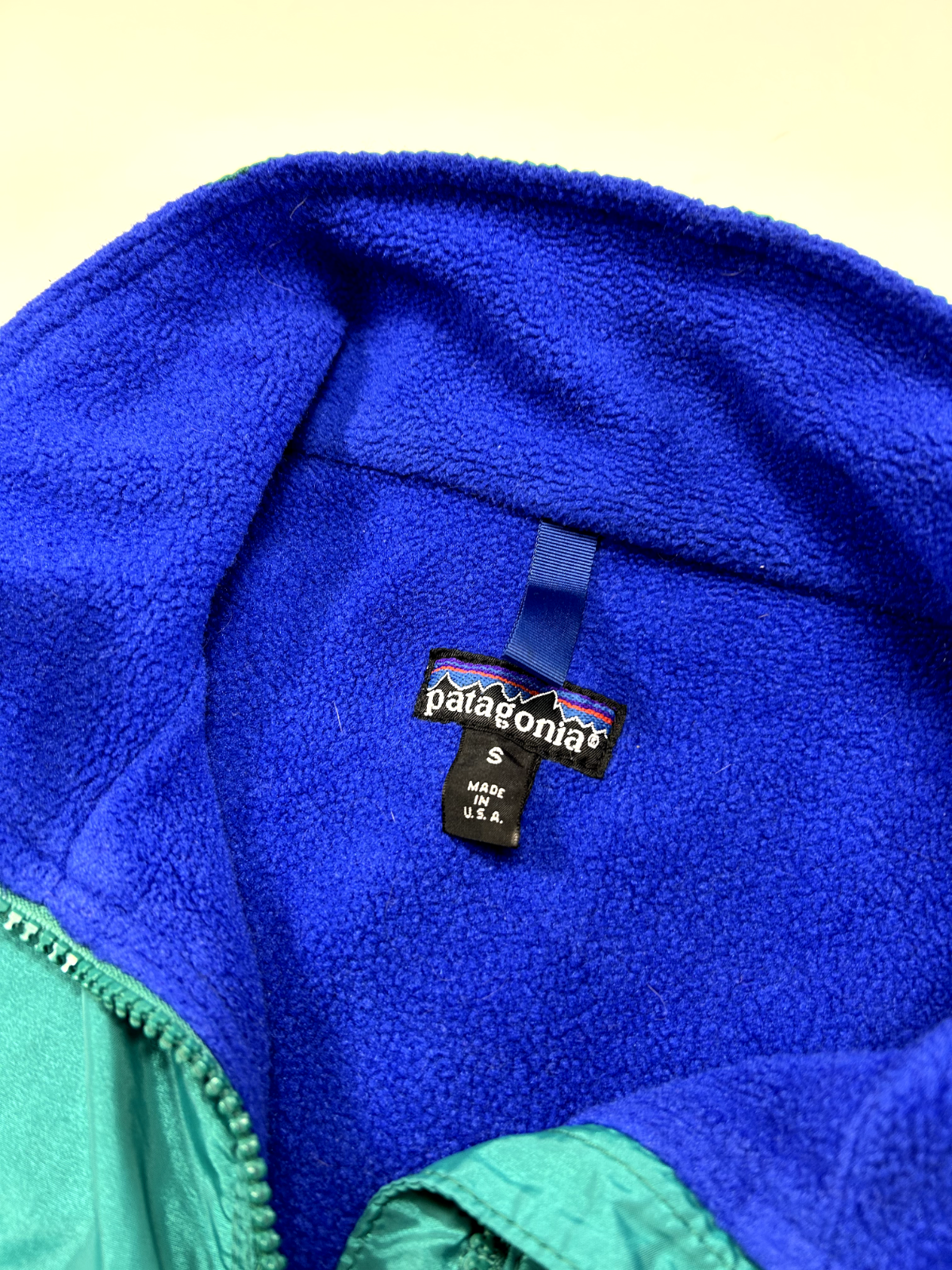 Vintage 80s/90s Patagonia Fleece Lined Full Zip Warm Up Jacket Size Small Teal