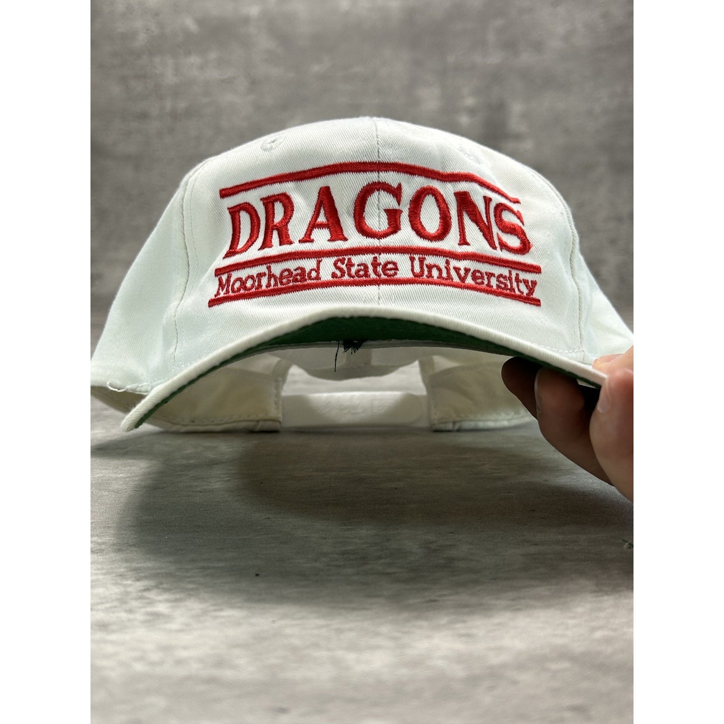 Vintage 90s Moorhead State Dragons NCAA Embroidered Spellout Snapback Hat OSFA