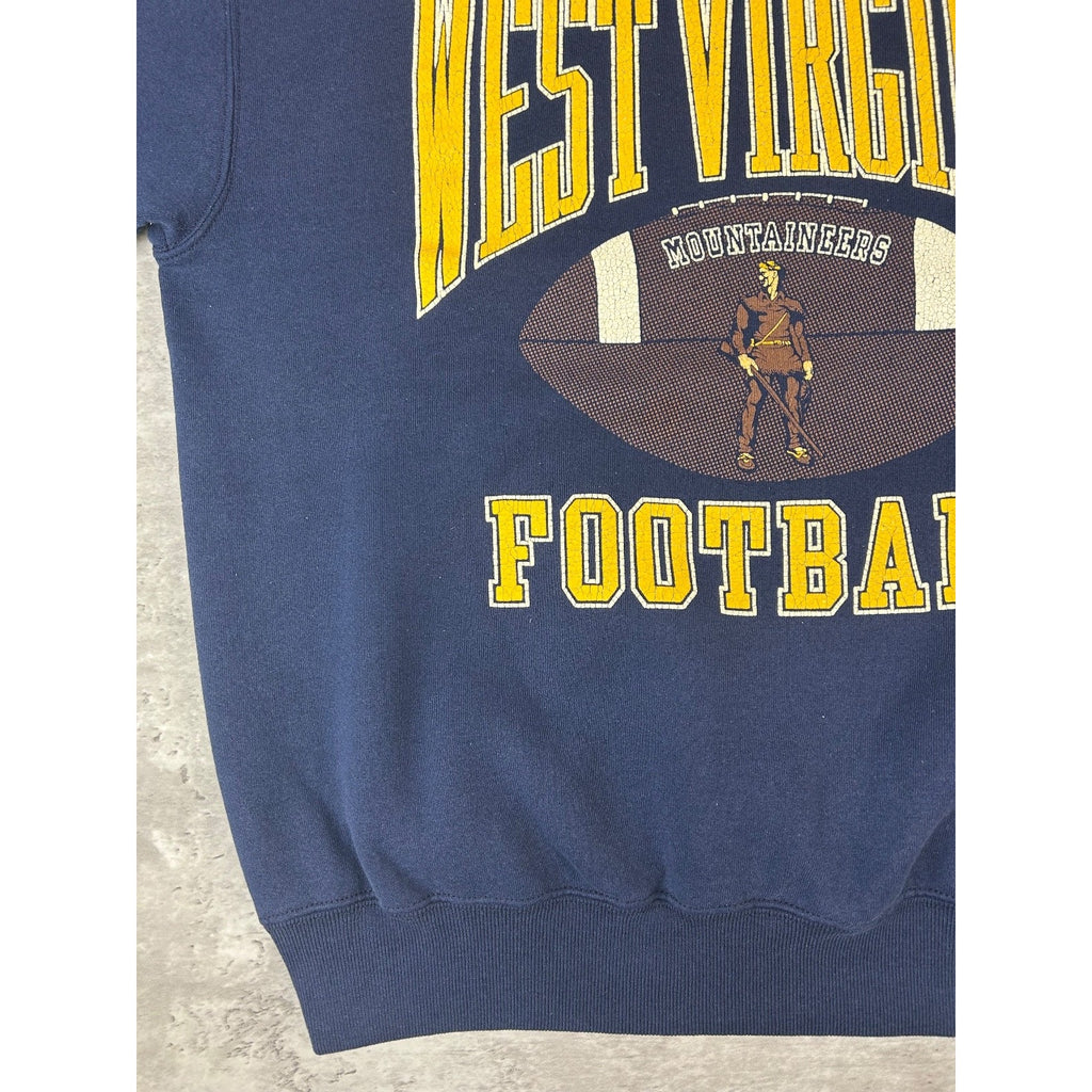 Vintage 90s West Virginia Mountaineers NCAA Football Graphic Sweatshirt Size XL