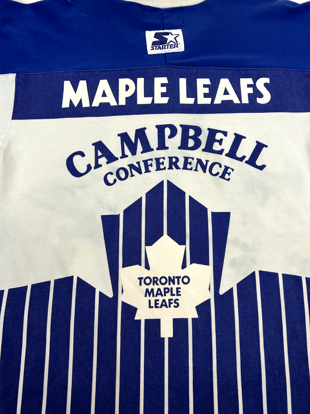 VTG 80s Toronto Maple Leafs NHL Campbell Conference AOP Hockey Jersey Size XL