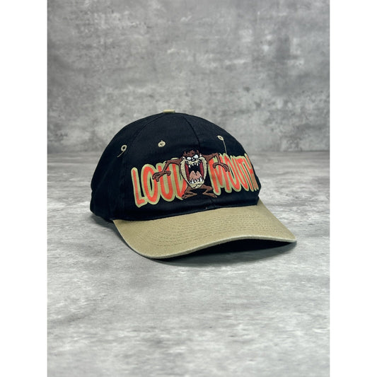Vintage 90s Looney Tunes Taz Loud Mouth TV Show Promo Snapback Hat OSFA
